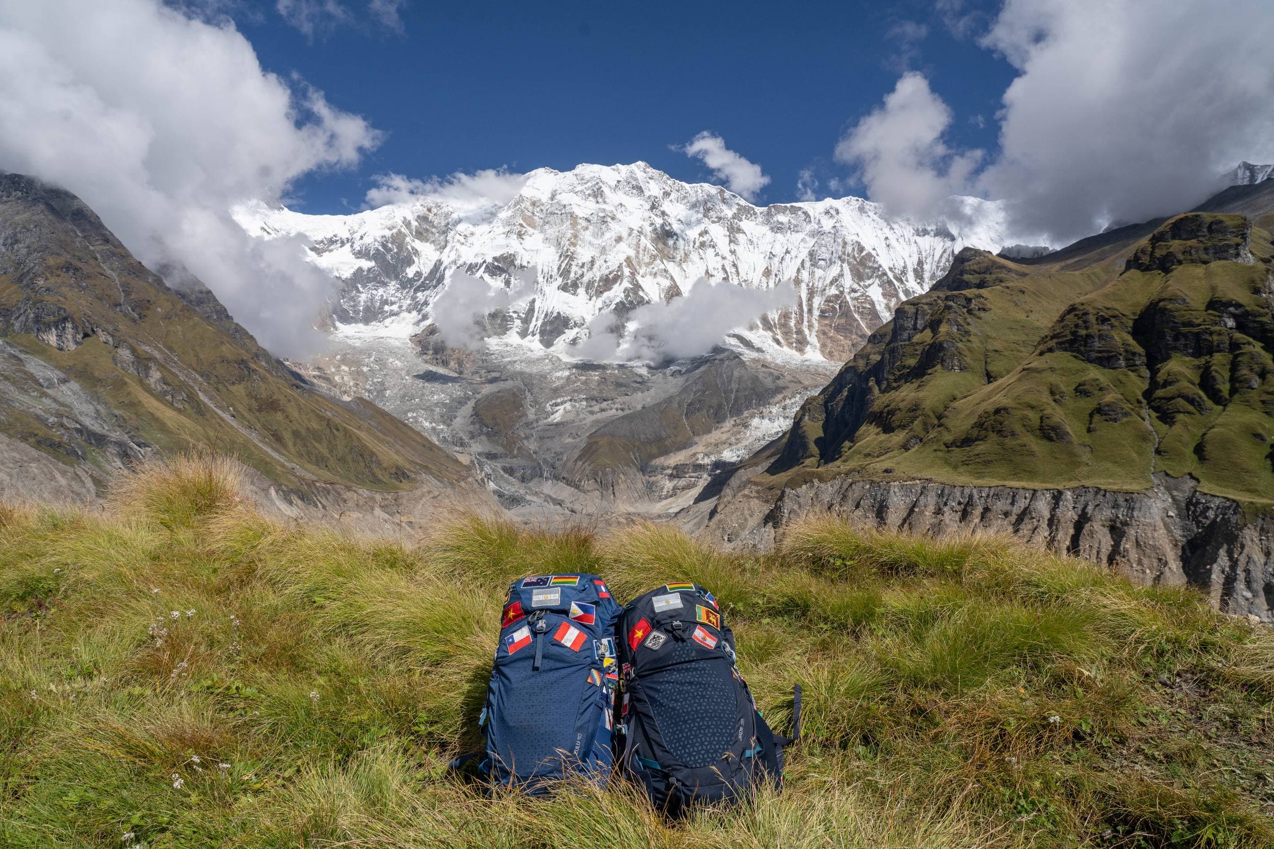 2 sacs à dos dans le balcon des Annapurnas